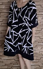 CHRIS SIZE Prachtig Zwart/Wit Print A-Lijn Tuniek, Mt. 50/52, Kleding | Dames, Grote Maten, Verzenden, Chris Size, Zo goed als nieuw