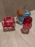 Antieke handgevormde studio glas vazen jaren 60/70, Antiek en Kunst, Antiek | Glas en Kristal, Ophalen