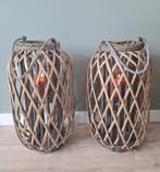 Twee hoge windlichten...50 cm, Ophalen, Zo goed als nieuw, Hout, 50 tot 75 cm