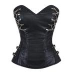 Zwart leren korset met kettingen gothic steampunk punk leer, Kleding | Dames, Body of Korset, Zwart, Verzenden