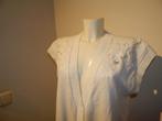 TwinSet gebreid wit vest open werk bovenkant bloemen kraal M, Kleding | Dames, Maat 38/40 (M), Twinset, Verzenden, Wit