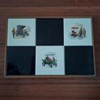 Tegeltableau 34 x 23,5 cm antieke auto's (helaas schade), Antiek en Kunst, Ophalen of Verzenden
