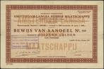 aandeel Langsa Rubber, Postzegels en Munten, Aandelen en Waardepapieren, Ophalen of Verzenden, 1920 tot 1950, Aandeel