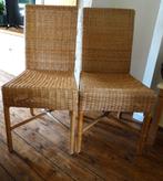 Twee rieten stoelen, eetkamerstoelen, hoge rug Habitat rotan, Ophalen, Gebruikt, Twee, Bruin