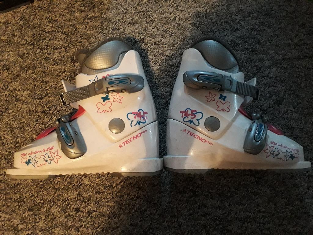 kinderskischoen Tecno, Sport en Fitness, Skiën en Langlaufen, Gebruikt, 100 tot 140 cm, Overige typen, Skiën