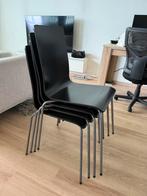 Zwarte Stapelbare eetkamer Stoelen (4 stuks), Ophalen, Zwart, Zo goed als nieuw, Vier