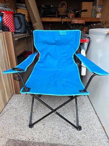 Opvouwbare Campingstoel met Bekerhouder - Blauw beschikbaar voor biedingen