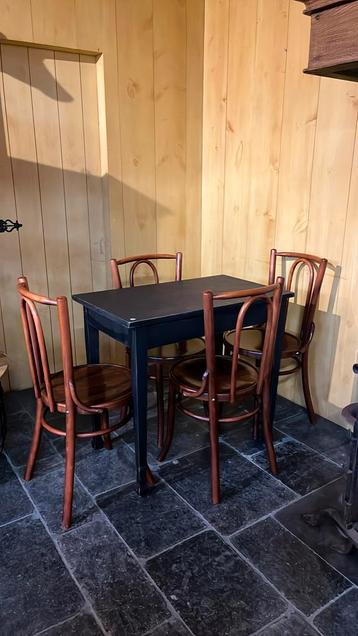 Grijs houten tafel keukentafel bijzettafel 