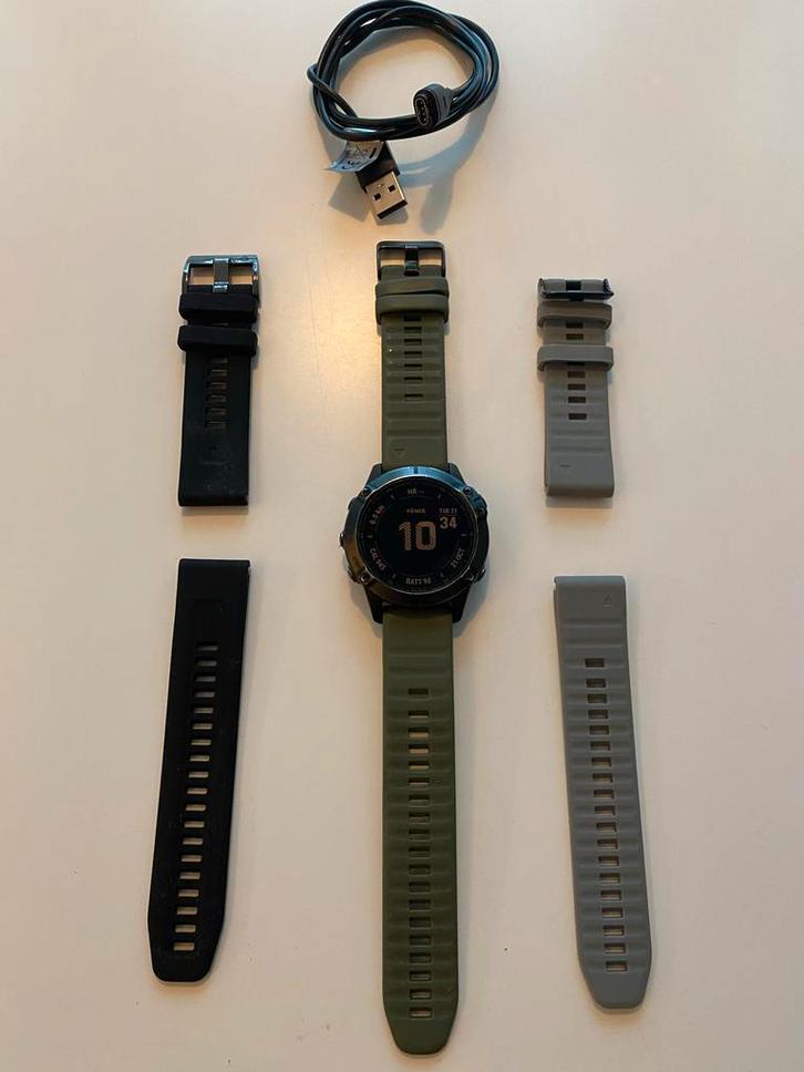 Garmin Fenix 6 Pro - Topsporthorloge!, Sieraden, Tassen en Uiterlijk, Smartwatches, Gebruikt, Zwart, Afstand, Waterdicht, Ophalen of Verzenden