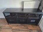 Industrieel tv meubel zwart metaal, Ophalen, Gebruikt, 100 tot 150 cm, Minder dan 100 cm