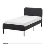 Nieuw 1-persoonsbed grijs, incl. matras & lattenbodem, Ophalen, 90 cm, Eenpersoons, Nieuw
