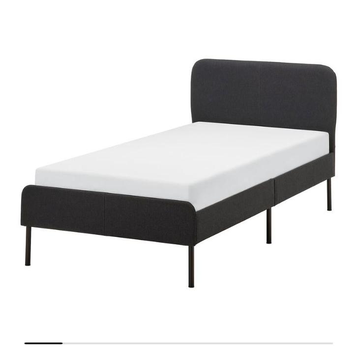 Nieuw 1-persoonsbed grijs, incl. matras & lattenbodem, Huis en Inrichting, Slaapkamer | Bedden, Nieuw, Eenpersoons, 90 cm, 200 cm