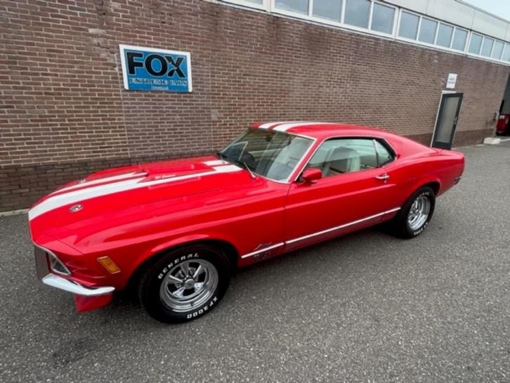 Ford Mustang Mach 1 1970 V8 AUT 5.8, Auto's, Oldtimers, Particulier, Ford USA, Benzine, Coupé, Automaat, Rood, Leder, Achterwielaandrijving