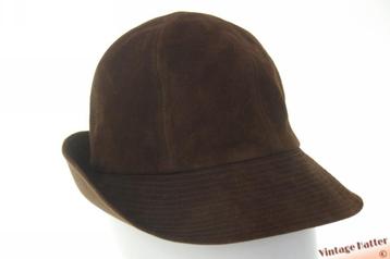 Vintage Dameshoed bruin zacht varkensleer 55 = S tot XS   beschikbaar voor biedingen