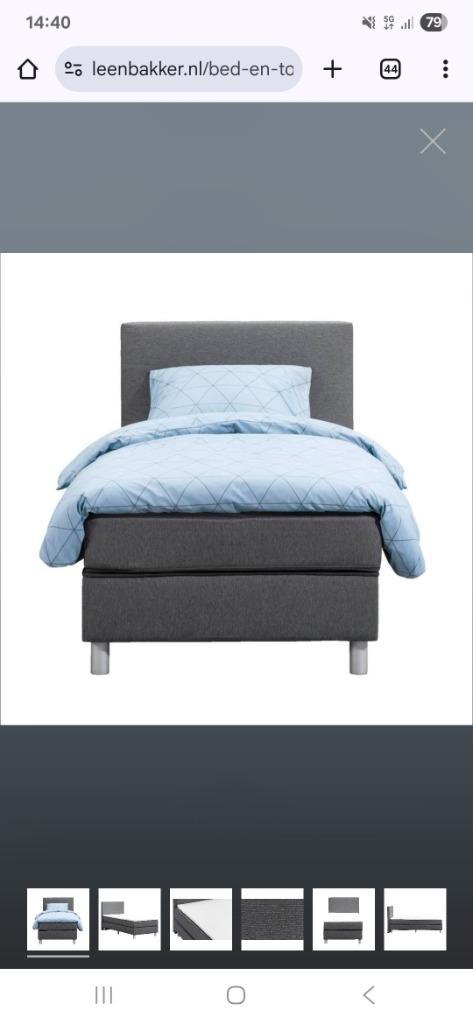Boxspring, Huis en Inrichting, Slaapkamer | Boxsprings, Gebruikt, 90 cm, 200 cm, Eenpersoons, Grijs, Ophalen