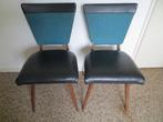 2 Vintage eetstoelen. Teak. Mid century. Deens. Retro, Huis en Inrichting, Ophalen, Gebruikt, Twee, Zwart