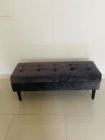 Fluwelen Zitbank met Opbergruimte & Knoopdetails, Gebruikt, 50 tot 75 cm, Ophalen of Verzenden, 100 tot 125 cm