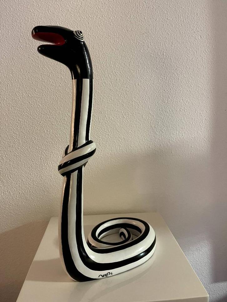 Niloc Pagen | Snake Standing Black White, Antiek en Kunst, Kunst | Beelden en Houtsnijwerken, Ophalen of Verzenden