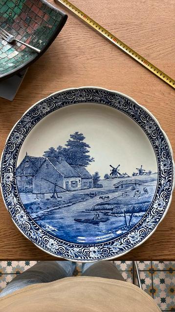 Delfts blauwe schaal van 39 cm beschikbaar voor biedingen