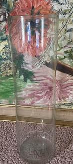 Mooie lange bloemen vaas van glas 50 cm, Huis en Inrichting, Woonaccessoires | Vazen, Glas, Zo goed als nieuw, 50 tot 75 cm, Ophalen