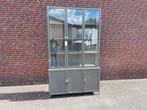 Buffetkast exclusief zwart metaal glas 142 cm breed actie, Ophalen of Verzenden, Nieuw, VITRINEKAST metaal  zwart elegant glas 142 cm breed actie