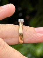 18 karaat gouden ring met natuurlijke diamant van 0.58ct!, Sieraden, Tassen en Uiterlijk, Ringen, Ophalen of Verzenden, 17 tot 18