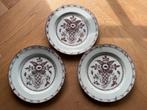3 Antieke Sierborden met Bloemmotief, Antiek en Kunst, Ophalen of Verzenden