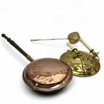 Koperen beddepan, messing blaker en kastanjepoffer, Antiek en Kunst, Ophalen of Verzenden, Koper