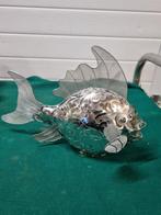 beeld sculptuur vis metaal en aardewerk, Ophalen of Verzenden