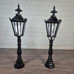 26926 Set Tuinlampen Lantaarns Aluminium Zwart 1,10 m, Tuin en Terras, Buitenverlichting, Zonne-energie, Minder dan 50 watt, Ophalen of Verzenden