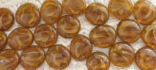 AMBER / bruine Glasstenen mooie binnenwerkjes 27 x, Huis en Inrichting, Woonaccessoires | Overige, Zo goed als nieuw, Ophalen of Verzenden