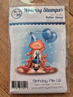 Whimsy Stamps Birthday Pile up stempel, Hobby en Vrije tijd, Ophalen of Verzenden, Nieuw, EZ-mounted stempel