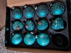 Luxe grote turquoise kerstballen, Ophalen, Zo goed als nieuw