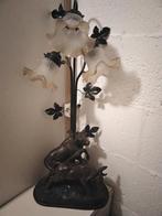 Schemerlamp met glazen kapjes., Antiek en Kunst, Ophalen