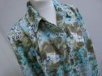 DEROFA blouse vintage maat 48 XXL met bloemen, frisse kleur, Kleding | Dames, Overige kleuren, Blouse of Tuniek, DEROFA, Ophalen of Verzenden