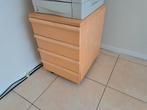 Ikea 4 ladenkast op wielen met bijpassend bureau licht hout, Ophalen, Gebruikt, 3 of 4 laden, Minder dan 100 cm