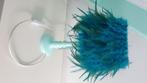 Set van 2 lampen met turquoise veertjes, Huis en Inrichting, Lampen | Hanglampen, Ophalen of Verzenden, Zo goed als nieuw, Minder dan 50 cm