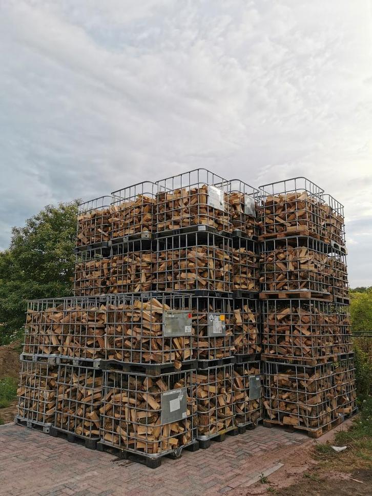 Droog brandhout mix eik en beuk haardhout gratis bezorgd!, Tuin en Terras, Haardhout, Blokken, 6 m³ of meer, Ophalen of Verzenden