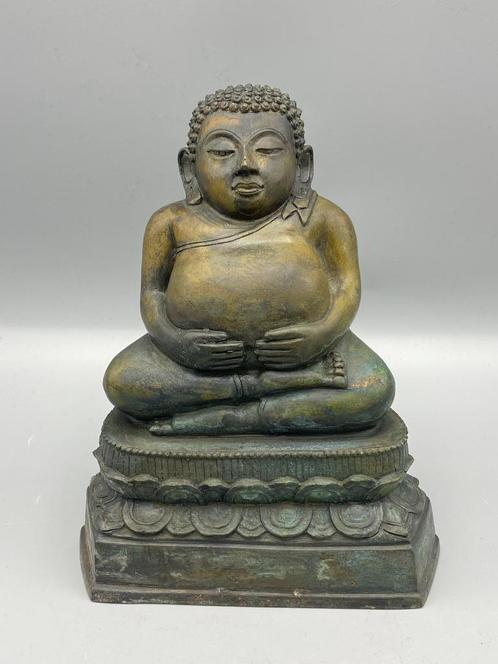 Oosters Cadeau Sangkajai Boeddha brons beeld uit Thailand, Huis en Inrichting, Woonaccessoires | Boeddhabeelden, Zo goed als nieuw