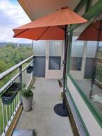 Balkonparazol met stevige standaard, Tuin en Terras, 1 tot 2 meter, Waterdicht, Parasolvoet, Zo goed als nieuw