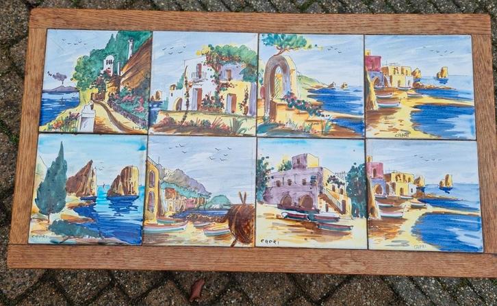 Mooi vintage tafeltje met handbeschilderde, Postzegels en Munten, Postzegels | Thematische zegels, Ophalen