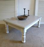 Prachtige wit landelijke salontafel met grijs gebeitst blad, Huis en Inrichting, Tafels | Salontafels, 50 tot 100 cm, Minder dan 50 cm