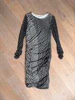 Marccain zwarte (geplooide) jurk met witte stipjes mt N4/40, Maat 38/40 (M), Zwart, Ophalen of Verzenden, Zo goed als nieuw