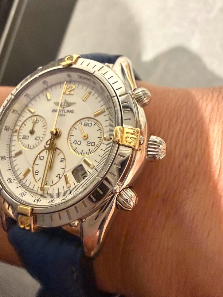 Breitling Cockpit Autom. 36mm 18k Goude Accenten, Sieraden, Tassen en Uiterlijk, Horloges | Heren, Zo goed als nieuw, Polshorloge