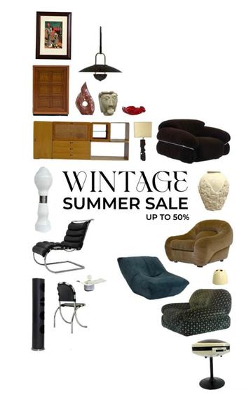 Zomeruitverkoop bij Wintage – Tijdloze vintage designmeubels beschikbaar voor biedingen