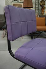 5x eetkamerstoel sledestoel Nelson Jess Design leer paars, Ophalen, Overige kleuren, Nieuw, Metaal