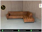 GRATIS LEVERING Hoekbank Cognac 285x190 GEREINIGD