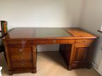 Klassiek Engels bureau met lederen inleg, Huis en Inrichting, Ophalen, Gebruikt, Bureau