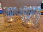 4x Espressokopje, dubbelwandig, Glas of Glazen, Ophalen of Verzenden, Overige stijlen, Glas