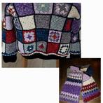 Handgemaakt gehaakt granny square chenille vest & shawl, Ophalen, Nieuw, Haken, Overige typen
